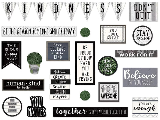 Modern Farmhouse Motivational Bulletin Board Set - US 3626