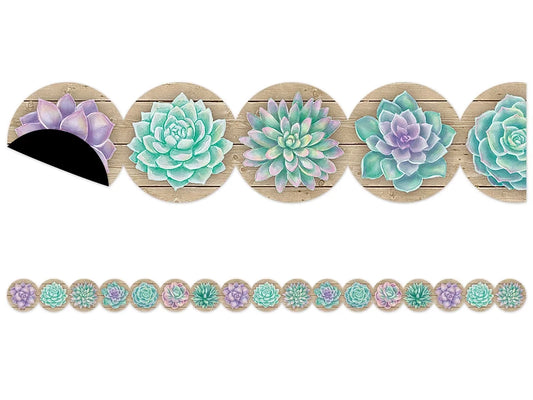 Rustic Bloom Succulent Magnetic Border - US 7975