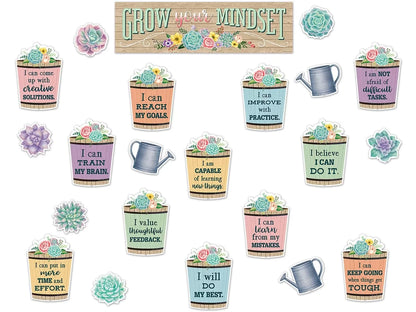 Rustic Bloom Growth Mindset Bulletin Board Set - US 2730