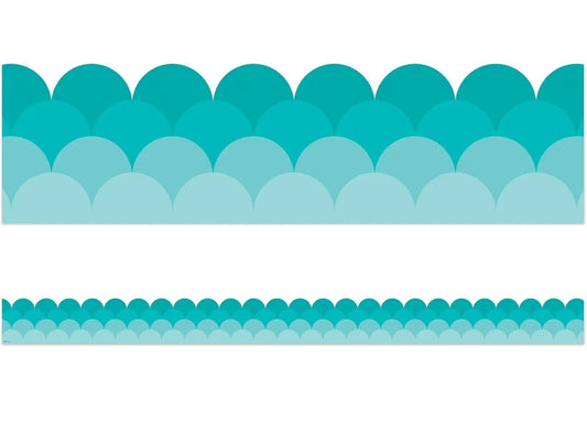 Painted Palette Turquoise Scalloped Border - US 8787