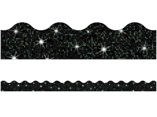 Black Sparkle Scalloped Border - US 3015
