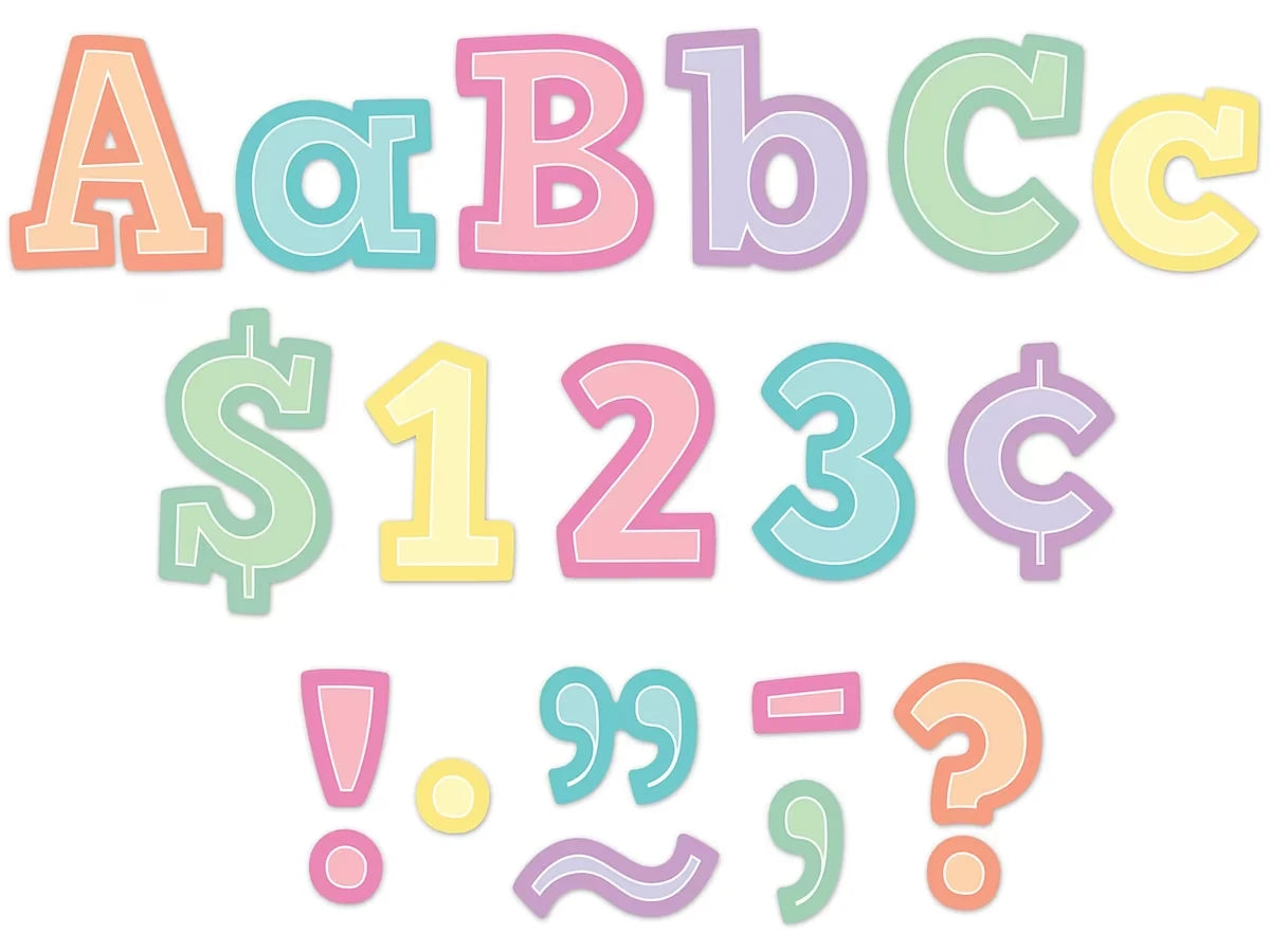 Pastel Pop 4" Punch-Out Letters - US 7758