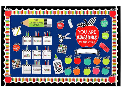 Black, White & Stylish Brights Classroom Jobs Bulletin Board Set - US 9987
