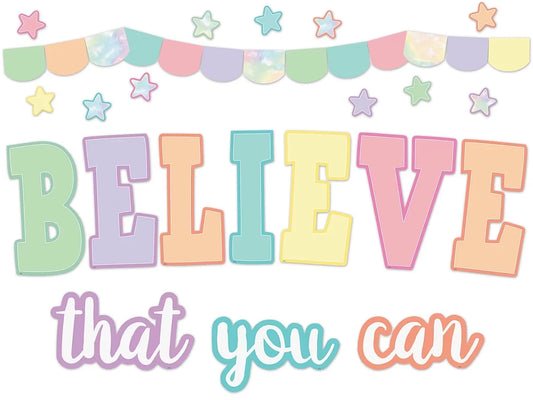 Pastel Pop Believe That You Can Bulletin Board Set - US 7897