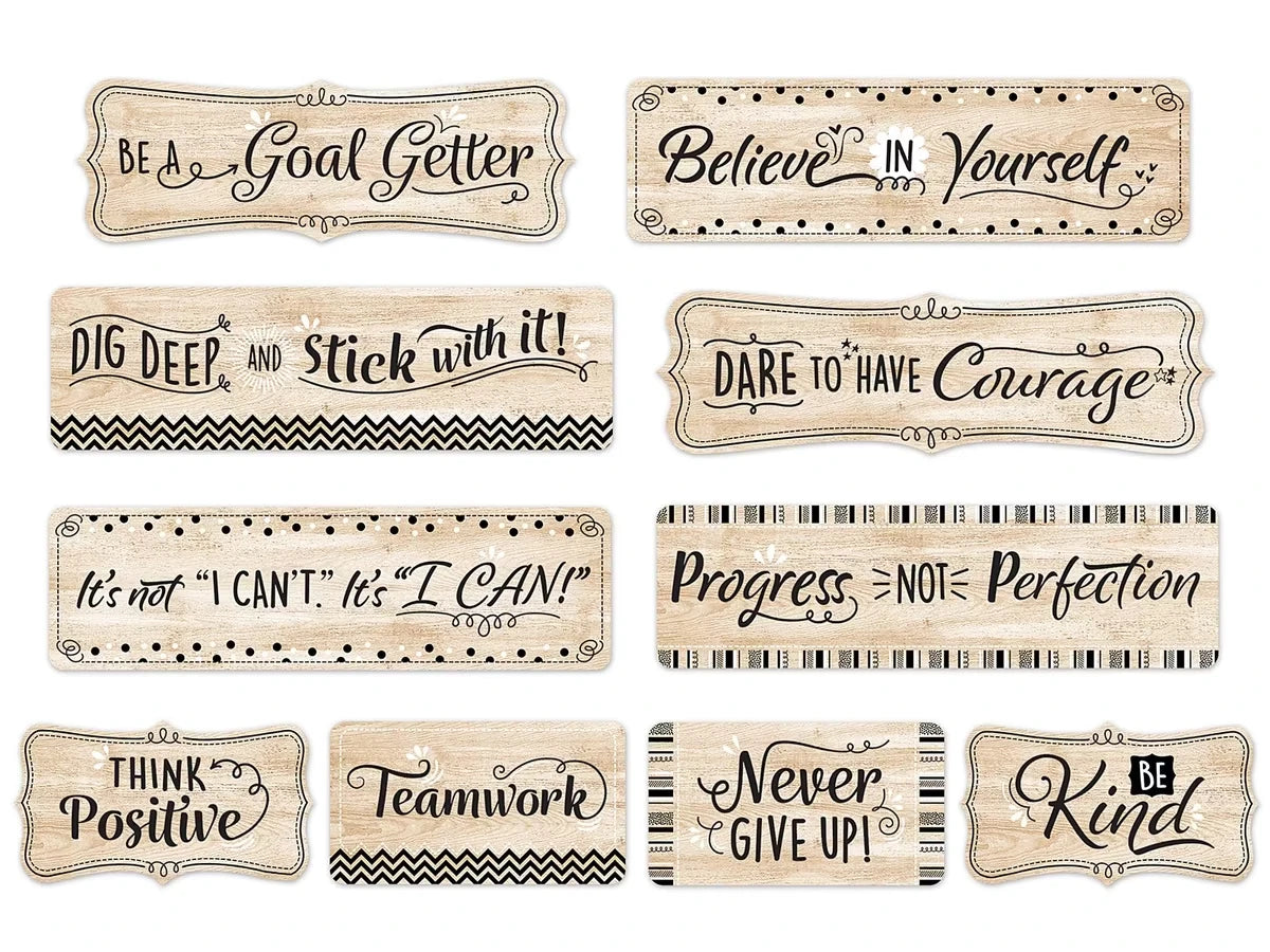 Mindset Matters Wood Bulletin Board Set - US 7352