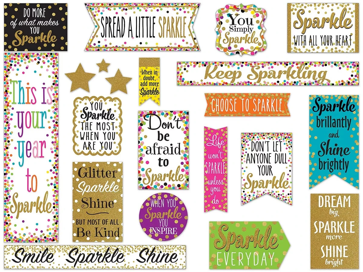 Confetti Sparkle & Shine Bulletin Board Set - US 8854