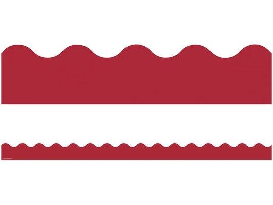 Moving Mountains Cranberry Red Scalloped Border - US 9215