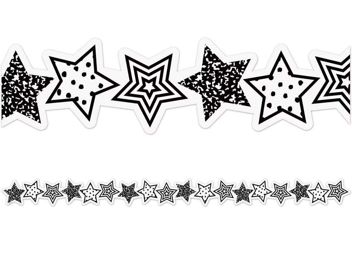 Brights 4Ever Black & White Star Border - US 3356