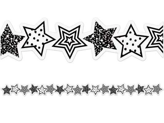 Brights 4Ever Black & White Star Border - US 3356