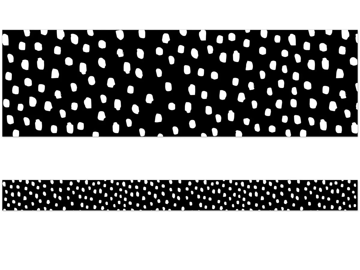 Black & White Messy Dot Border - US 5527