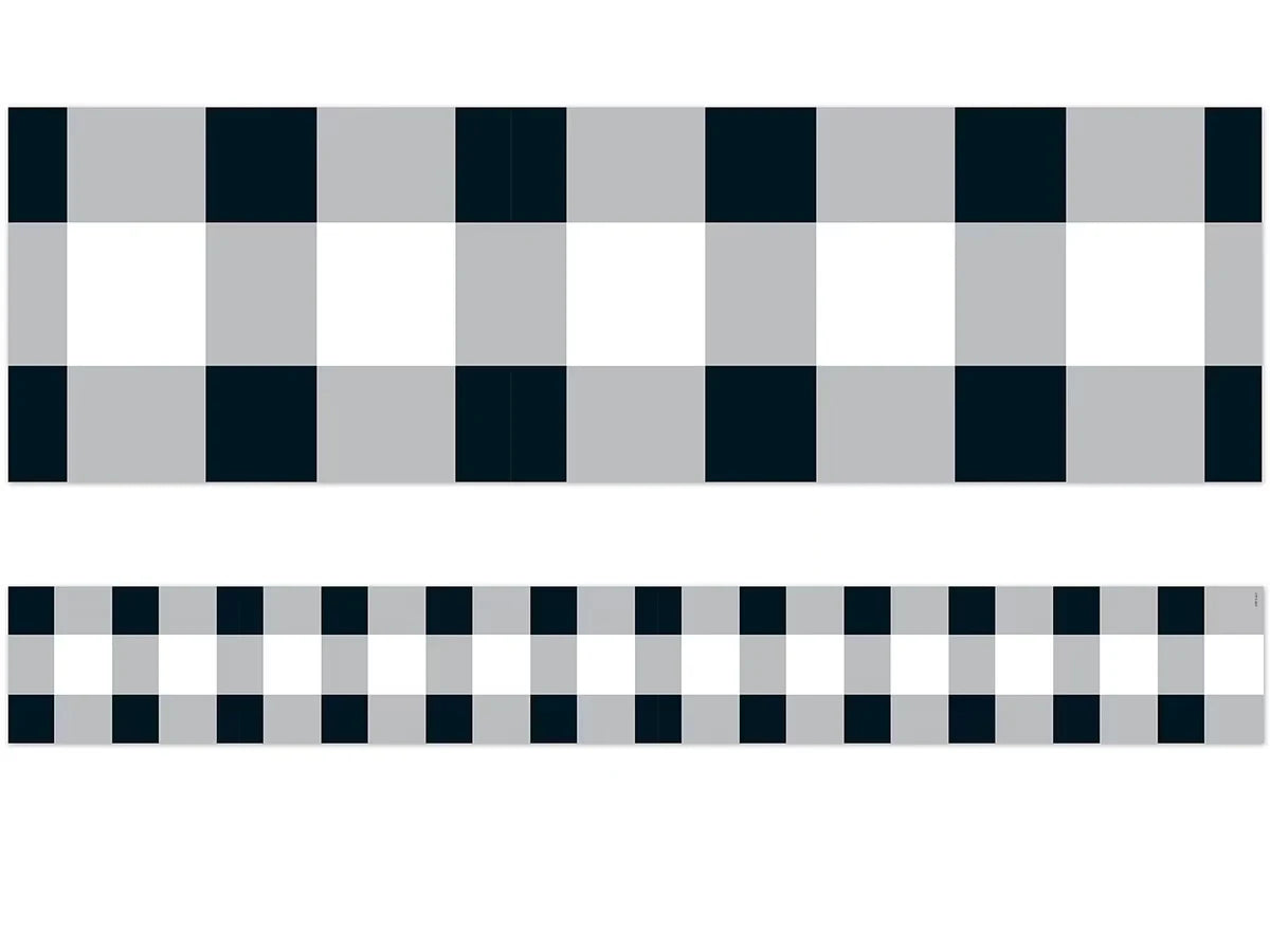 Black & White Buffalo Checkered Border - US 9871