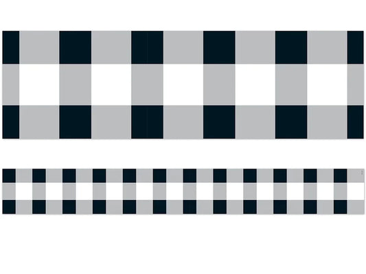 Black & White Buffalo Checkered Border - US 9871