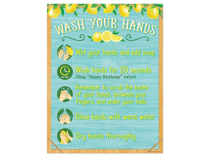 Lemon Zest Wash Your Hands Reference Poster - US 4236