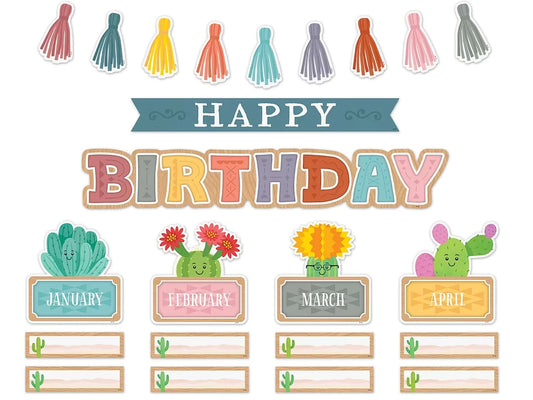 Happy Cactus Crew Birthday Bulletin Board Set - US 6696