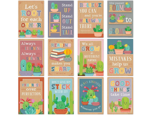Happy Cactus Crew Motivational Small Poster Pack - US 9854