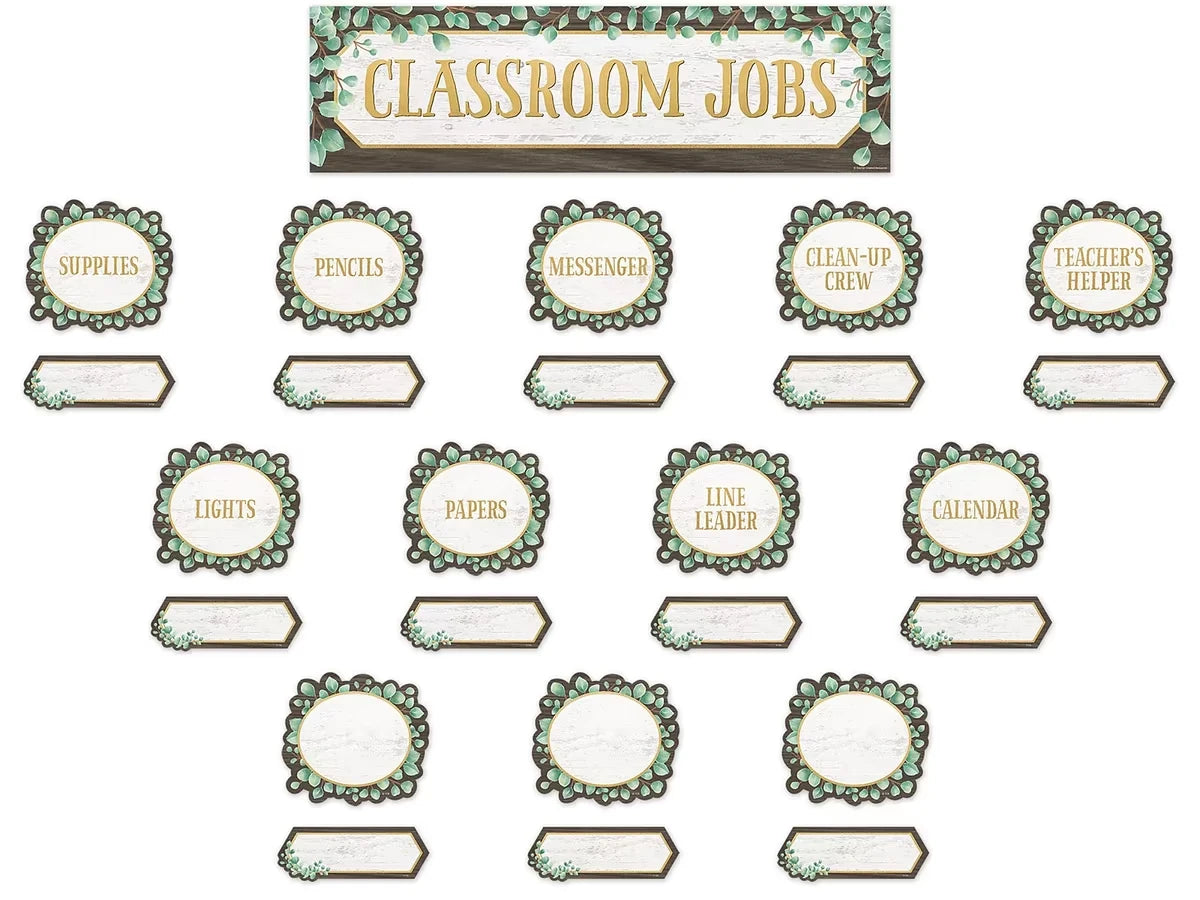 Eucalyptus Classroom Jobs Bulletin Board Set - US 6172