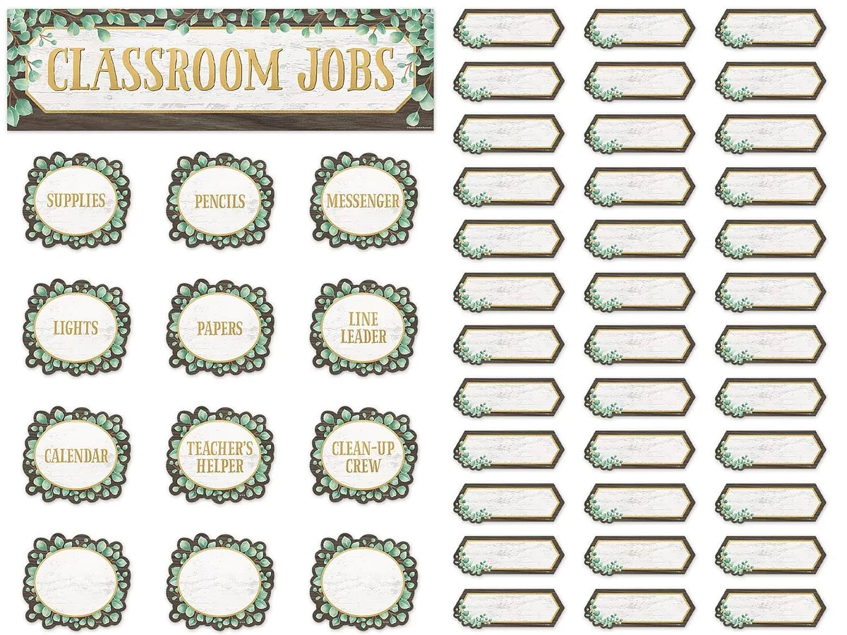 Eucalyptus Classroom Jobs Bulletin Board Set - US 6172