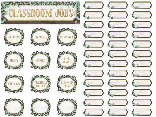 Eucalyptus Classroom Jobs Bulletin Board Set - US 6172