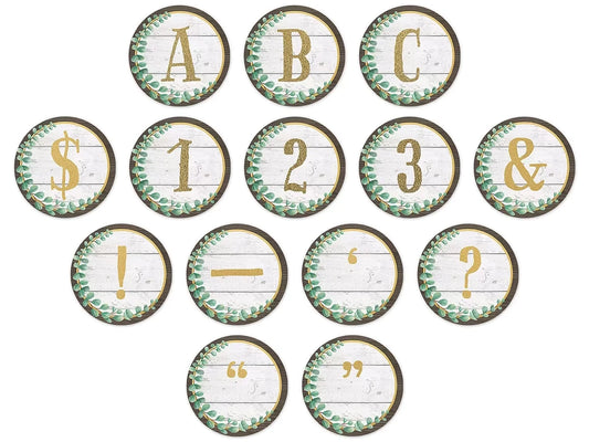Eucalyptus Circle 3 1/2" Punch-Out Letters - US 2695