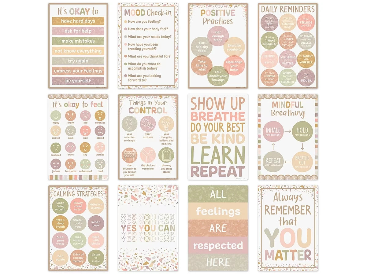 Terrazzo Tones Motivational Small Poster Pack - US 5201