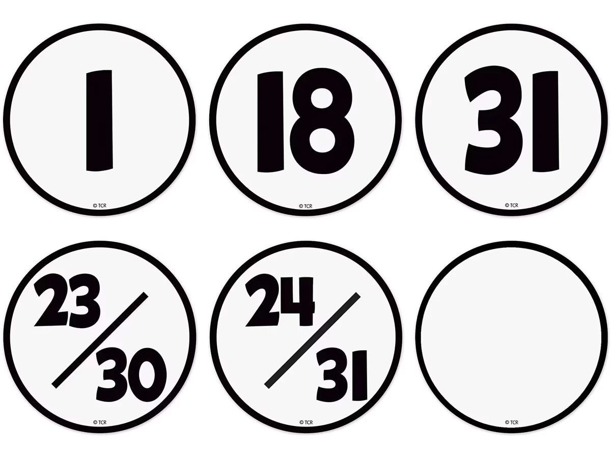 Black & White Calendar Mini Accents - US 4194