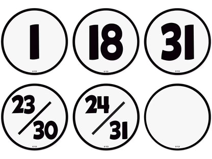 Black & White Calendar Mini Accents - US 4194