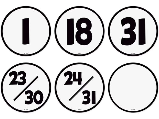 Black & White Calendar Mini Accents - US 4194