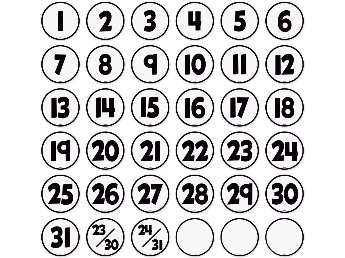 Black & White Calendar Mini Accents - US 4194
