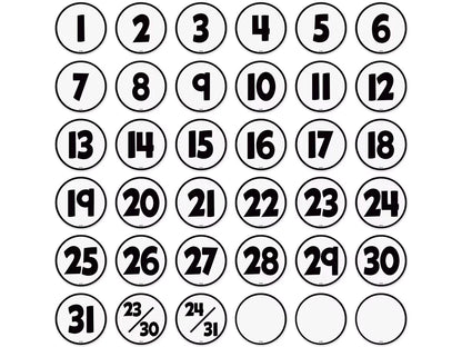 Black & White Calendar Mini Accents - US 4194