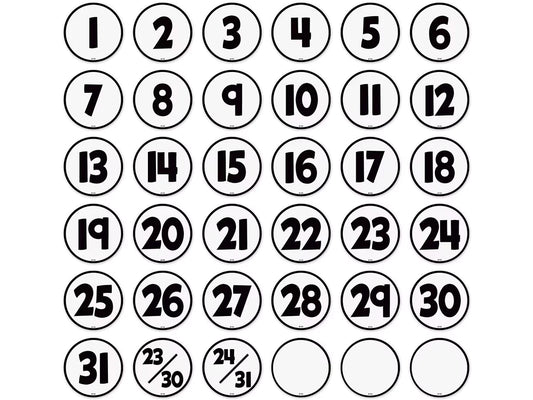 Black & White Calendar Mini Accents - US 4194