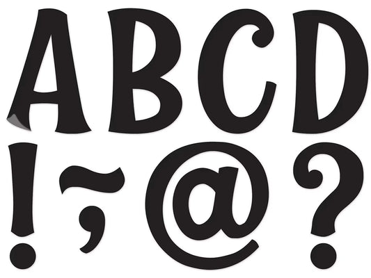 Whimsical Black 3" Magnetic Punch-Out Letters - US 7814