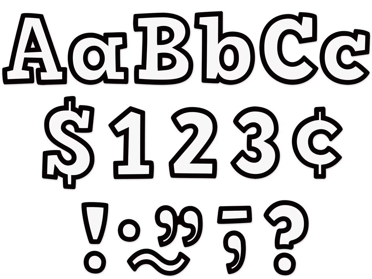 Black & White Bold 4" Punch-Out Letters - US 9774