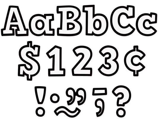 Black & White Bold 4" Punch-Out Letters - US 9774