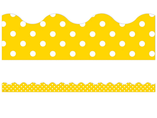 Yellow Polka Dot Scalloped Border - US 1409