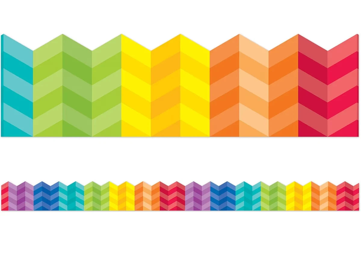 Painted Palette Rainbow Chevron Border - US 9294