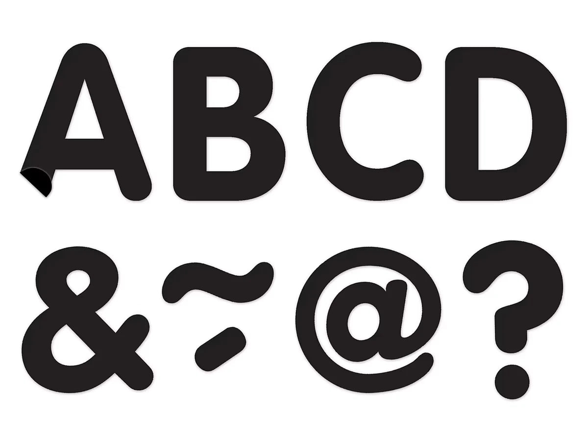 Black 2" Magnetic Punch-Out Letters - US 1513