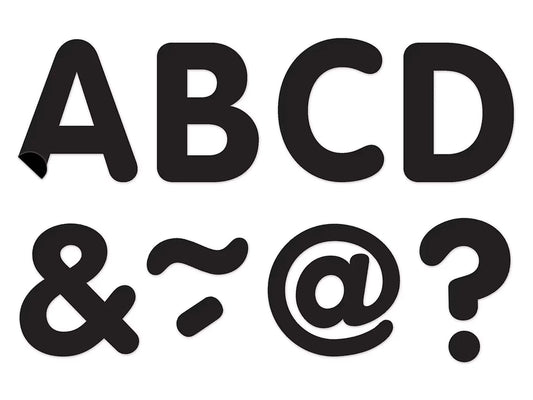 Black 2" Magnetic Punch-Out Letters - US 1513
