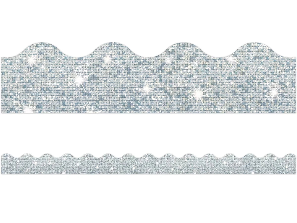 Silver Sparkle Scalloped Border - US 6089