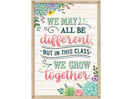Rustic Bloom We Grow Together Poster - US 7068