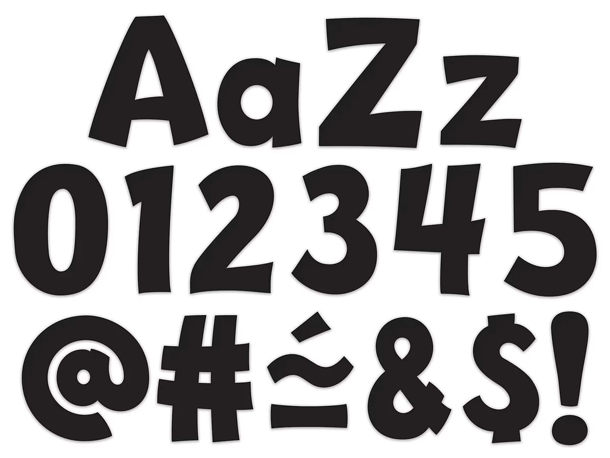 Black Playful 4" Punch-Out Letters - US 2371