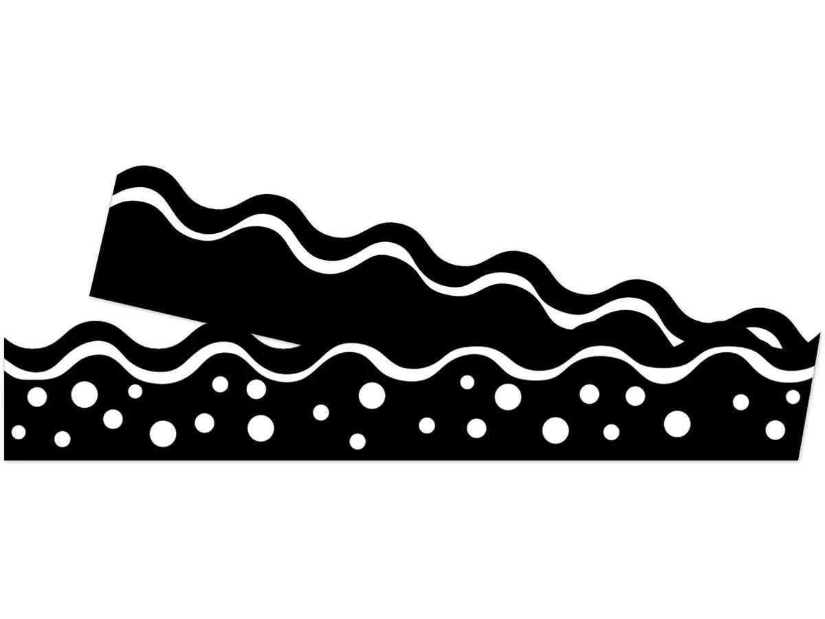Black & White Double-Sided Scalloped Border - US 9689