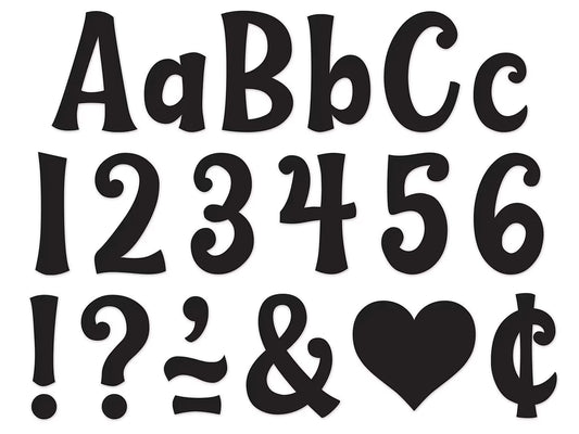 Wild Whimsy Black 4" Self-Adhesive Punch-Out Letters - US 9876