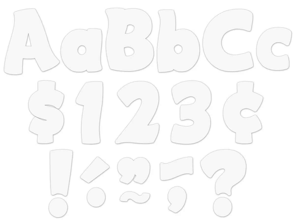 Wavy White 4" Punch-Out Letters - US 8645