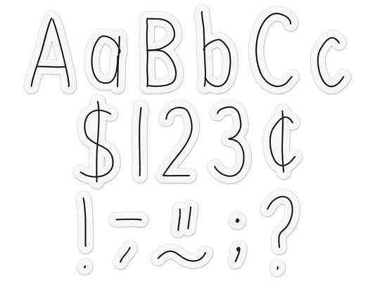 Black-On-White 4" Hand-Drawn Punch-Out Letters - US 3099