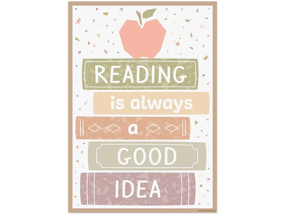 Terrazzo Tones Reading Is Always a Good Idea Poster - US 6869