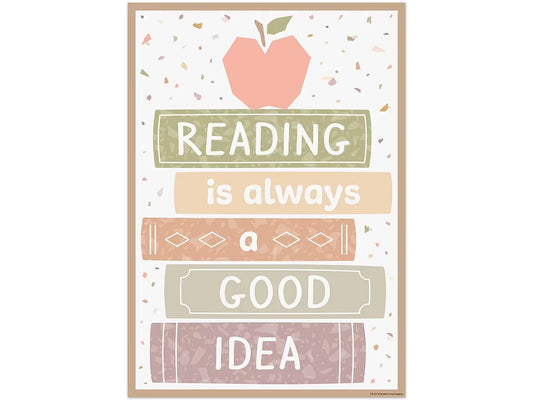 Terrazzo Tones Reading Is Always a Good Idea Poster - US 6869
