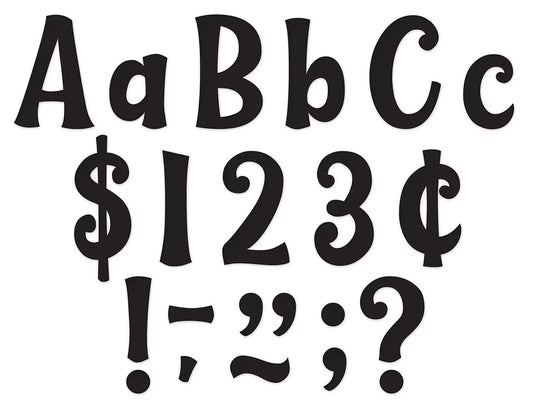 Whimsical Black 4" Punch-Out Letters - US 1554