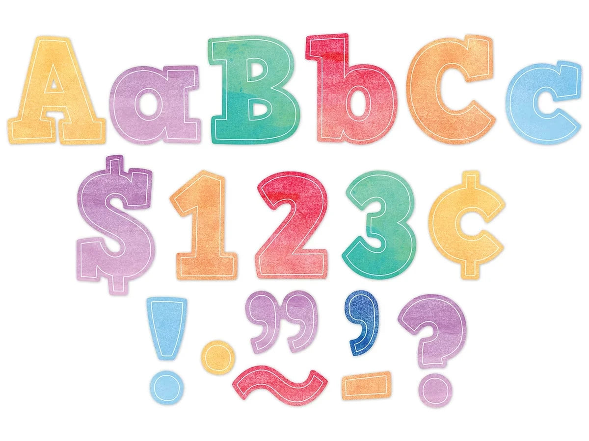 Watercolor 4" Punch-Out Letters - US 4323