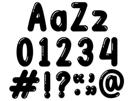 Black Bubble 4" Punch-Out Letters - US 9454