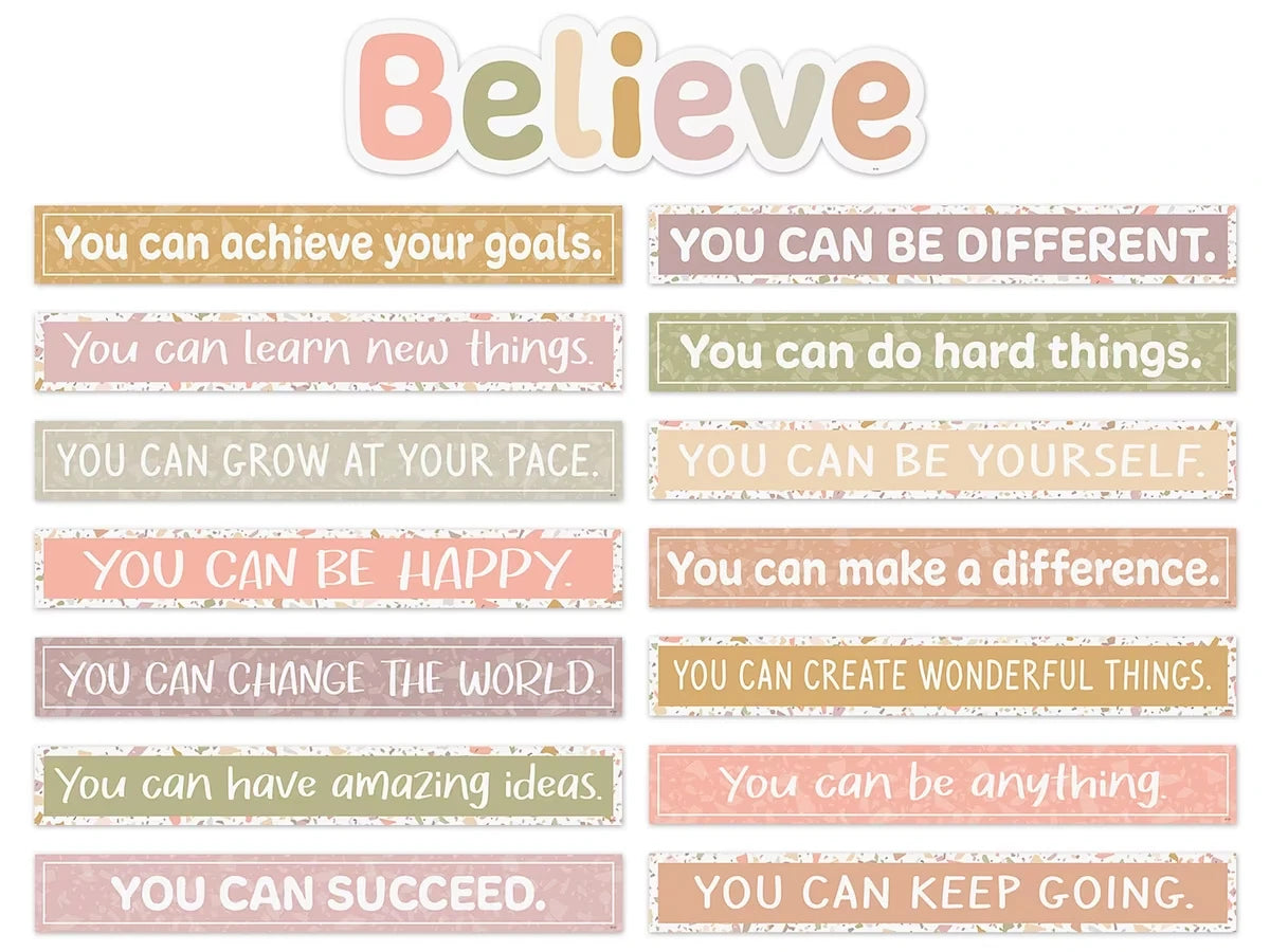 Terrazzo Tones Believe Bulletin Board Set - US 8934